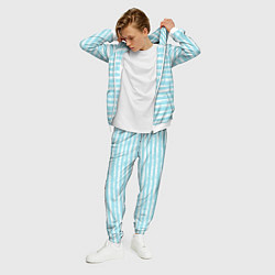 Костюм мужской Бело-голубой полосатый паттерн, цвет: 3D-белый — фото 2