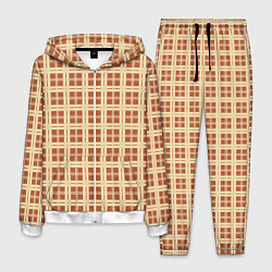 Мужской костюм Светлый коричневый простая клетка