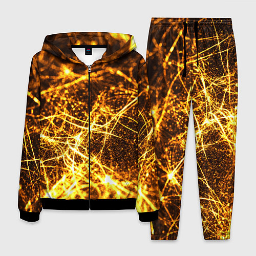 Мужской костюм Текстура золотые нити / 3D-Черный – фото 1