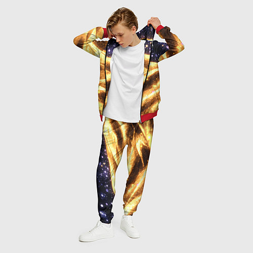 Мужской костюм Золотая текстура и синее небо / 3D-Красный – фото 3