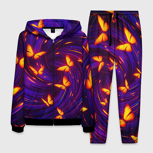 Мужской костюм Бабочки и фон-спираль - эффект перпективы / 3D-Черный – фото 1