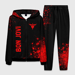 Мужской костюм Bon Jovi - red gradient вертикально