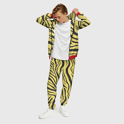 Мужской костюм Светлый тигровый паттерн / 3D-Красный – фото 3