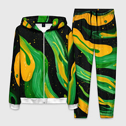 Мужской костюм Зелено-желтая краска на черном