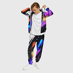 Костюм мужской Разноцветные блестящие кляксы - текстура, цвет: 3D-белый — фото 2