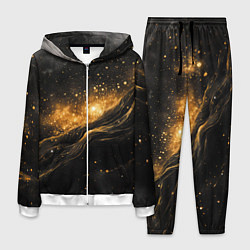 Костюм мужской Золотистое сияние на черной текстуре, цвет: 3D-белый