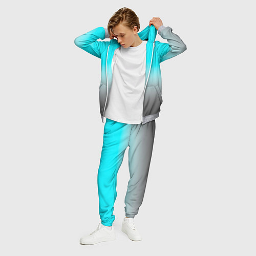 Мужской костюм Серо-голубой светлый градиент / 3D-Меланж – фото 3