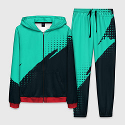 Мужской костюм Color black light blue