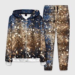 Костюм мужской Золотые блестки на черно-синем фоне, цвет: 3D-белый