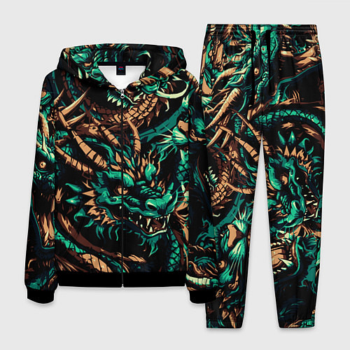 Мужской костюм Японские драконы ирезуми / 3D-Черный – фото 1