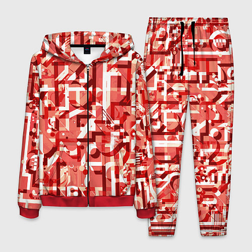 Мужской костюм Красно-белый объёмный эффект / 3D-Красный – фото 1