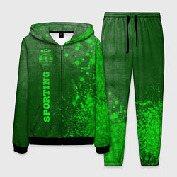 Костюм мужской Sporting - green gradient по-вертикали, цвет: 3D-черный