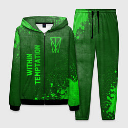 Костюм мужской Within Temptation - green gradient вертикально, цвет: 3D-черный