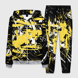 Мужской костюм Желтая краска на черном
