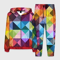 Костюм мужской Цветные квадраты, цвет: 3D-красный