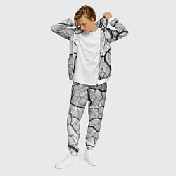 Костюм мужской Серая растрескавшаяся глина, цвет: 3D-белый — фото 2