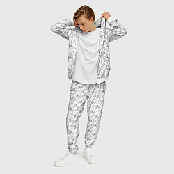 Костюм мужской Черно белый ягодный узор ретро, цвет: 3D-белый — фото 2