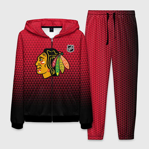 Мужской костюм Чикаго Блэкхокс - геометрический градиент / 3D-Черный – фото 1