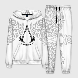 Костюм мужской Ассасин Крид - узор ворон, цвет: 3D-белый