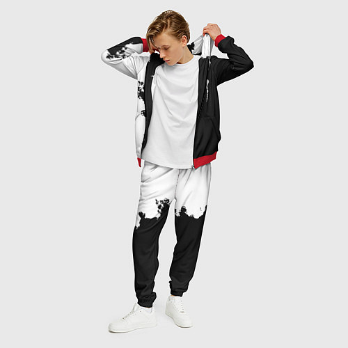 Мужской костюм Monster energy краски белые / 3D-Красный – фото 3