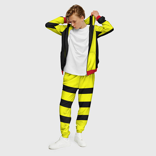 Мужской костюм Color yellow black line / 3D-Красный – фото 3