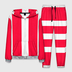 Мужской костюм Color red white line