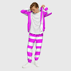 Костюм мужской Color white pink lines, цвет: 3D-белый — фото 2