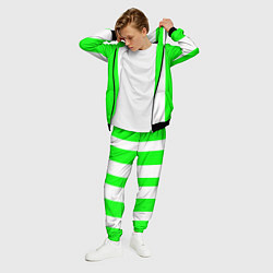 Костюм мужской Color light green white lines, цвет: 3D-черный — фото 2