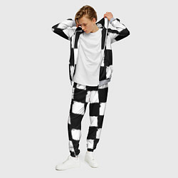 Костюм мужской Черные квадраты в виде шахматной доски, цвет: 3D-меланж — фото 2