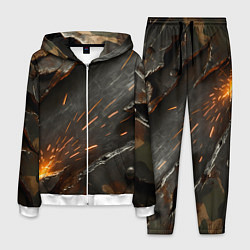 Костюм мужской Искры метала под камуфляжем, цвет: 3D-белый