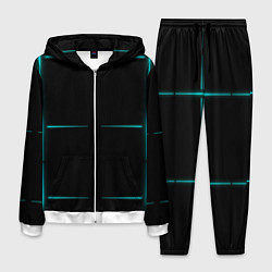 Костюм мужской Color black blue stripes, цвет: 3D-белый