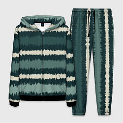 Мужской костюм Полосы зигзагообразные зеленые