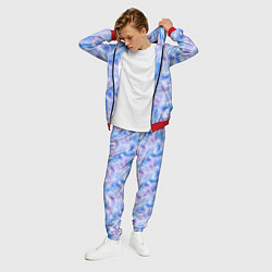 Костюм мужской Узор из голубых и сиреневых перьев, цвет: 3D-красный — фото 2