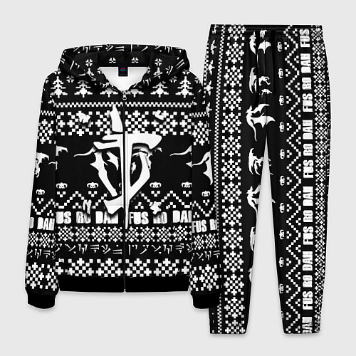 Мужской костюм Doom x elders scrolls pattern / 3D-Черный – фото 1