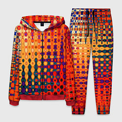 Костюм мужской Красно-жёлтый абстракция, цвет: 3D-красный