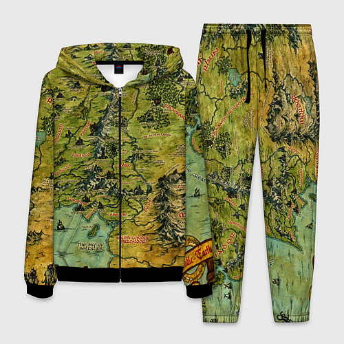 Мужской костюм Властелин колец карта цветная / 3D-Черный – фото 1