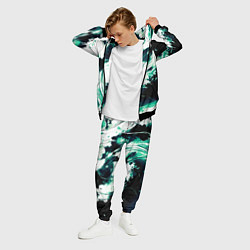 Костюм мужской Чёрно-зелёный абстракция волна, цвет: 3D-черный — фото 2
