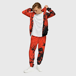 Костюм мужской Взрыв чёрной краски на красно-оранжевом, цвет: 3D-черный — фото 2