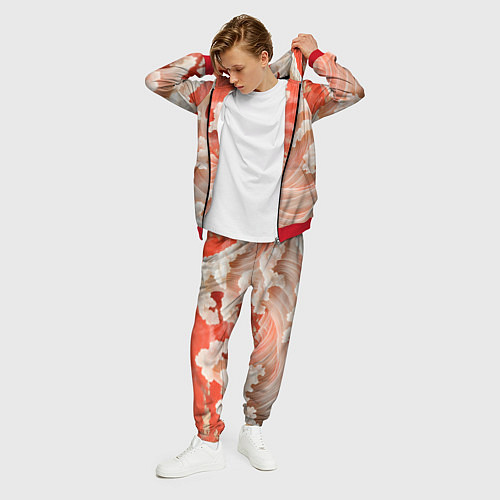 Мужской костюм Японские красные волны / 3D-Красный – фото 3