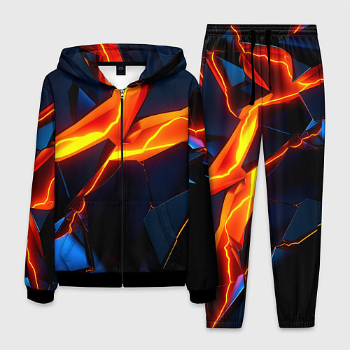 Мужской костюм Plate fractures / 3D-Черный – фото 1