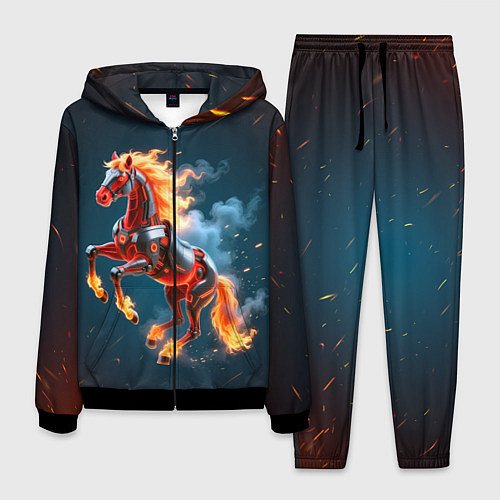 Мужской костюм Огненная лошадь киборг / 3D-Черный – фото 1