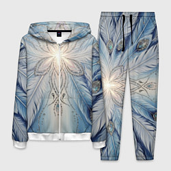 Костюм мужской Ледяной перьевой орнамент со светом, цвет: 3D-белый