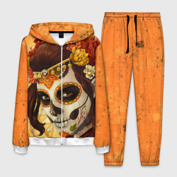 Костюм мужской Девушка. Сахарный череп, цвет: 3D-белый