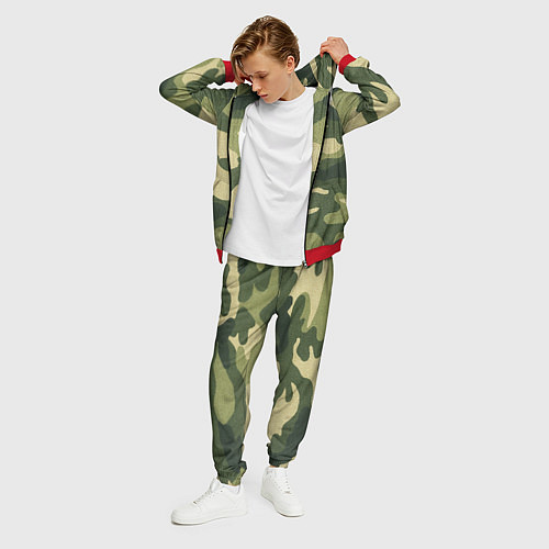 Мужской костюм Хаки / 3D-Красный – фото 3