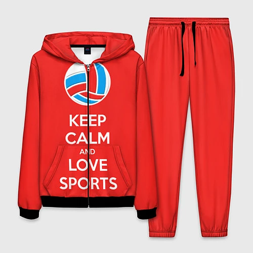 Мужской костюм Keep Calm & Love Volleyball / 3D-Черный – фото 1