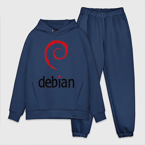Мужской костюм оверсайз Debian / Тёмно-синий – фото 1