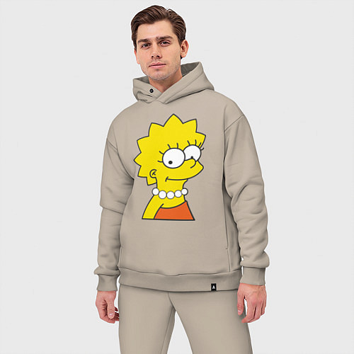 Мужской костюм оверсайз Lisa Simpson / Миндальный – фото 3