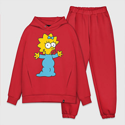 Мужской костюм оверсайз Maggie Simpson, цвет: красный