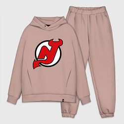 Мужской костюм оверсайз New Jersey Devils, цвет: пыльно-розовый