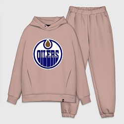 Мужской костюм оверсайз Edmonton Oilers, цвет: пыльно-розовый